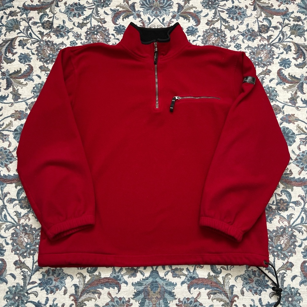 Izod Red and Black Performance 1/4 zip Pullover